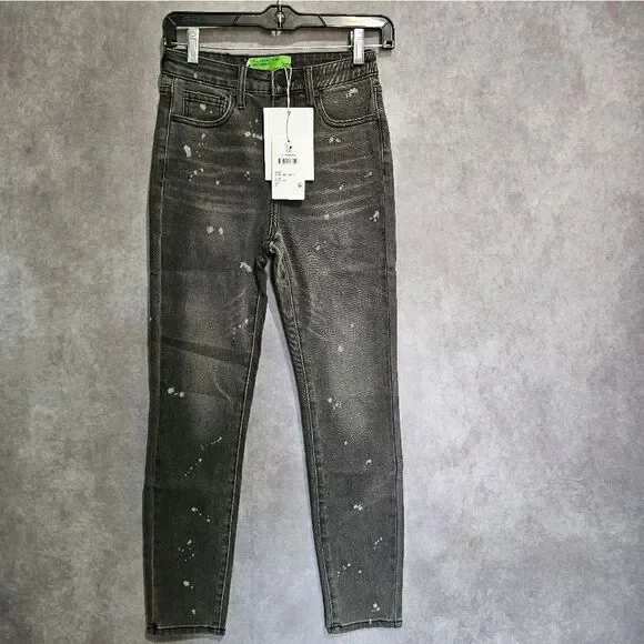 Sandrine Rose x Free People Slim Denim Polkadot Jeans Size 24 - Picture 1 of 4